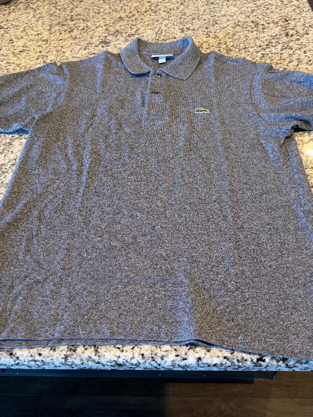 Lacoste Classic Fit Heathered Gray Polo Shirt Men's M